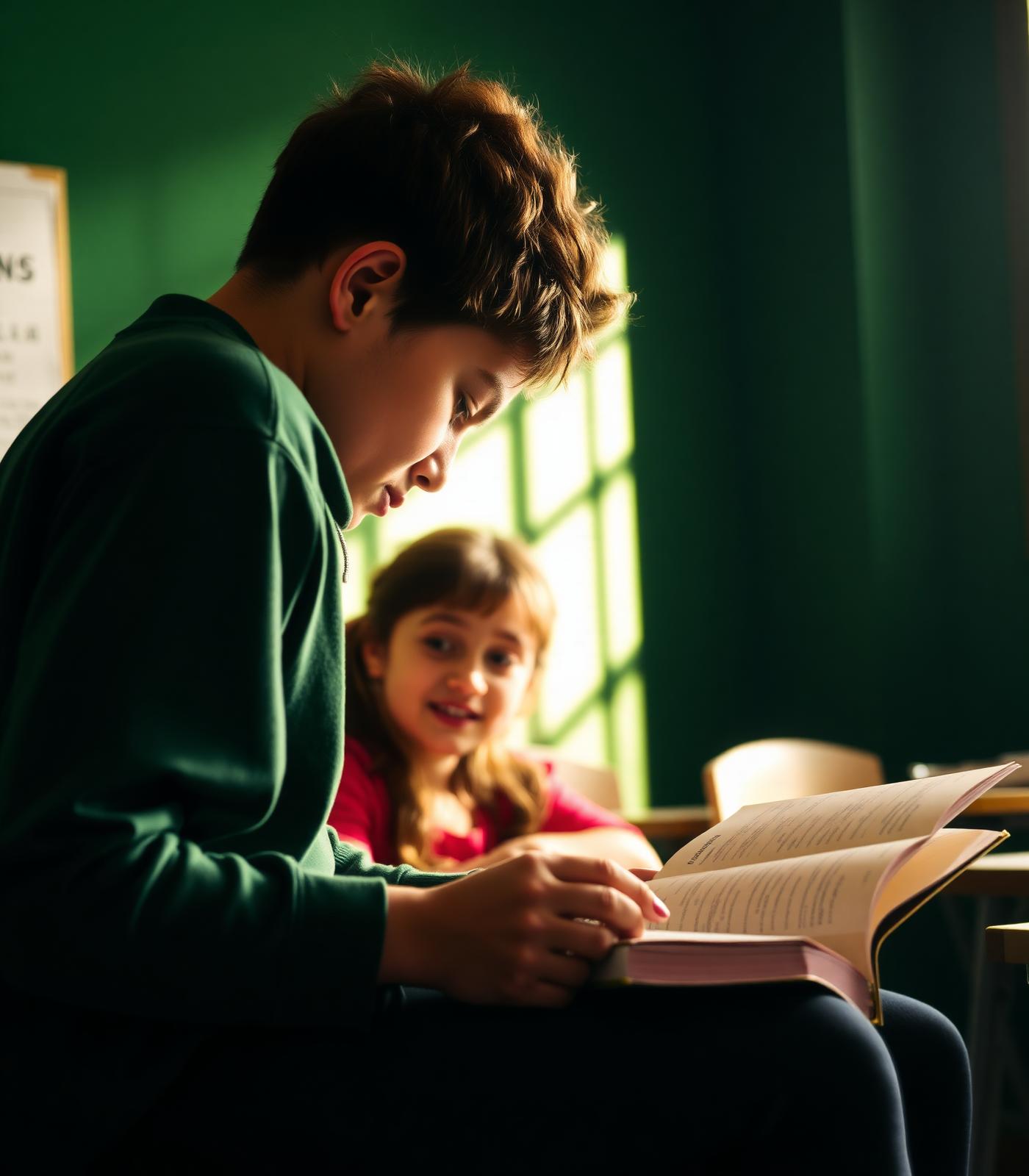 Students reading together